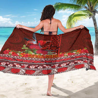 Hawaii KaUla Wena Iiwi Sarong With Tropical Plants and 'Ohi'a lehua Kakau Art Tattoo LT03 - Polynesian Pride