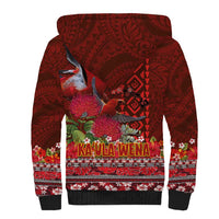 Hawaii KaUla Wena Iiwi Sherpa Hoodie With Tropical Plants and 'Ohi'a lehua Kakau Art Tattoo LT03 - Polynesian Pride