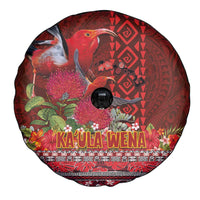 Hawaii KaUla Wena Iiwi Spare Tire Cover With Tropical Plants and 'Ohi'a lehua Kakau Art Tattoo LT03 - Polynesian Pride