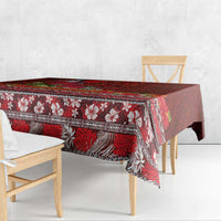 Hawaii KaUla Wena Iiwi Tablecloth With Tropical Plants and 'Ohi'a lehua Kakau Art Tattoo LT03 - Polynesian Pride