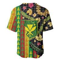 Hawaiian Tropical Plants Lei Baseball Jersey Kanaka Maoli Tribal with Palaka Motifs LT03 - Polynesian Pride