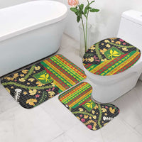 Hawaiian Tropical Plants Lei Bathroom Set Kanaka Maoli Tribal with Palaka Motifs LT03 - Polynesian Pride