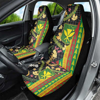 Hawaiian Tropical Plants Lei Car Seat Cover Kanaka Maoli Tribal with Palaka Motifs LT03 - Polynesian Pride