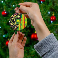 Hawaiian Tropical Plants Lei Ceramic Ornament Kanaka Maoli Tribal with Palaka Motifs LT03 - Polynesian Pride