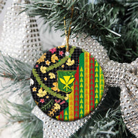 Hawaiian Tropical Plants Lei Ceramic Ornament Kanaka Maoli Tribal with Palaka Motifs LT03 - Polynesian Pride