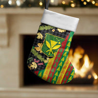 Hawaiian Tropical Plants Lei Christmas Stocking Kanaka Maoli Tribal with Palaka Motifs LT03 Set of 2 Multicolor - Polynesian Pride