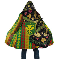 Hawaiian Tropical Plants Lei Cloak Kanaka Maoli Tribal with Palaka Motifs LT03 Unisex Multicolor - Polynesian Pride