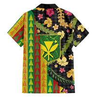 Hawaiian Tropical Plants Lei Family Matching Short Sleeve Bodycon Dress and Hawaiian Shirt Kanaka Maoli Tribal with Palaka Motifs LT03 - Polynesian Pride