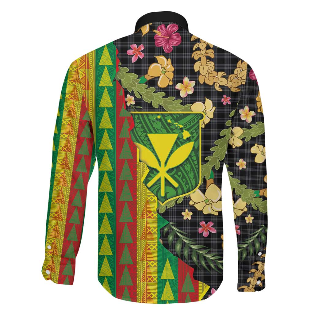 Hawaiian Tropical Plants Lei Family Matching Summer Maxi Dress and Hawaiian Shirt Kanaka Maoli Tribal with Palaka Motifs LT03 - Polynesian Pride