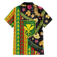 Hawaiian Tropical Plants Lei Hawaiian Shirt Kanaka Maoli Tribal with Palaka Motifs LT03 - Polynesian Pride