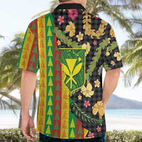 Hawaiian Tropical Plants Lei Hawaiian Shirt Kanaka Maoli Tribal with Palaka Motifs LT03 - Polynesian Pride