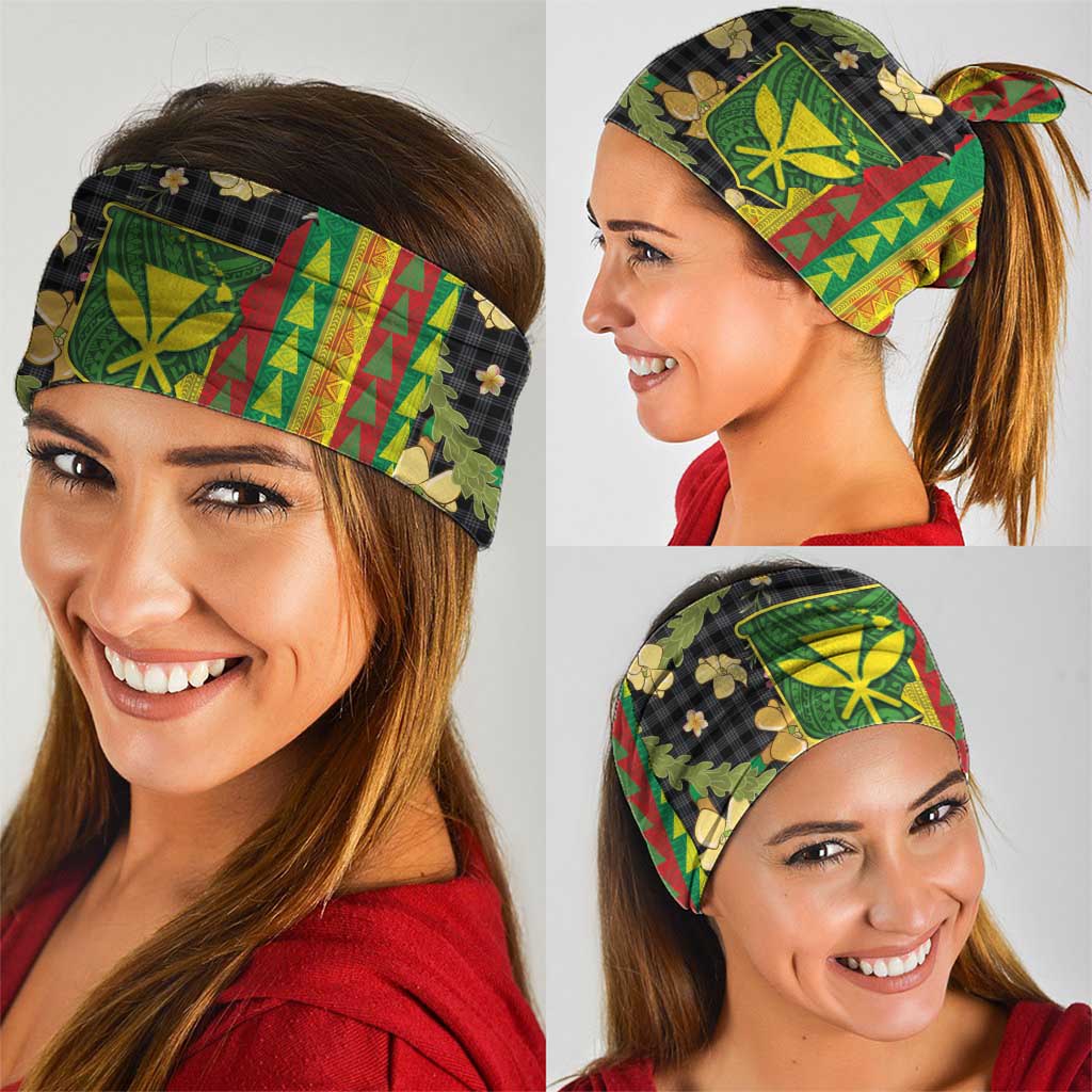 Hawaiian Tropical Plants Lei Neck Gaiter Kanaka Maoli Tribal with Palaka Motifs LT03 - Polynesian Pride