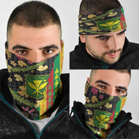 Hawaiian Tropical Plants Lei Neck Gaiter Kanaka Maoli Tribal with Palaka Motifs LT03 - Polynesian Pride