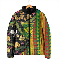 Hawaiian Tropical Plants Lei Padded Jacket Kanaka Maoli Tribal with Palaka Motifs LT03 - Polynesian Pride