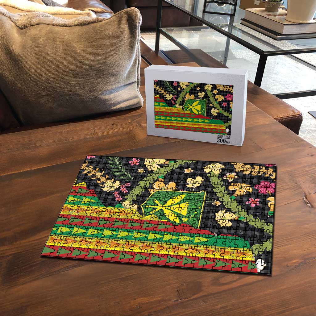 Hawaiian Tropical Plants Lei Puzzle Kanaka Maoli Tribal with Palaka Motifs LT03 - Polynesian Pride