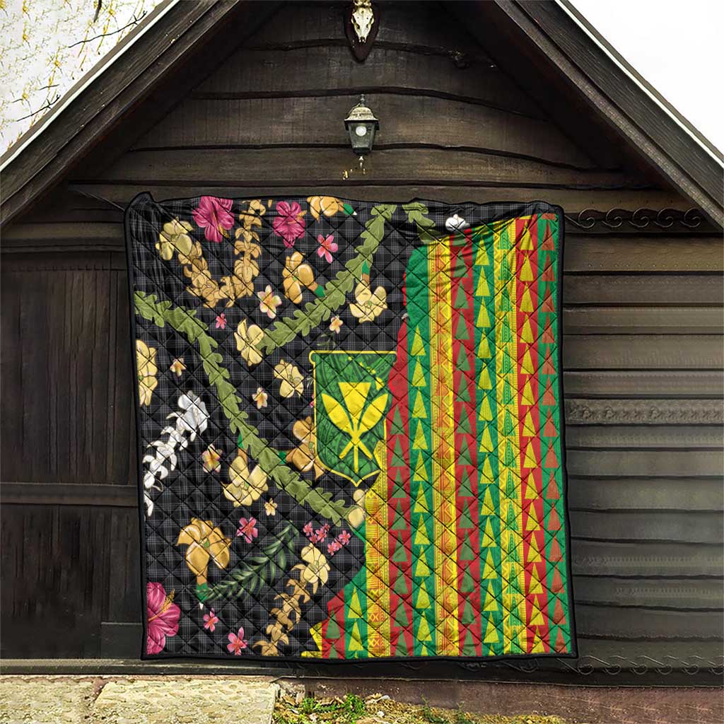 Hawaiian Tropical Plants Lei Quilt Kanaka Maoli Tribal with Palaka Motifs LT03 - Polynesian Pride