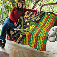 Hawaiian Tropical Plants Lei Quilt Kanaka Maoli Tribal with Palaka Motifs LT03 - Polynesian Pride