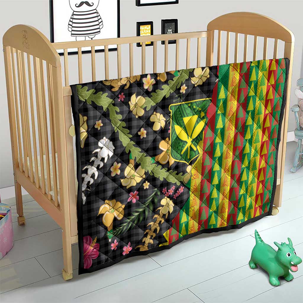 Hawaiian Tropical Plants Lei Quilt Kanaka Maoli Tribal with Palaka Motifs LT03 - Polynesian Pride