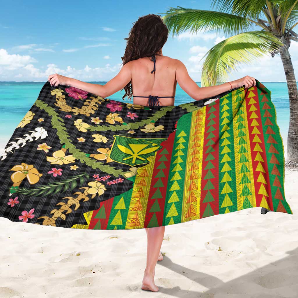 Hawaiian Tropical Plants Lei Sarong Kanaka Maoli Tribal with Palaka Motifs LT03 - Polynesian Pride