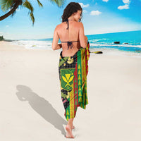 Hawaiian Tropical Plants Lei Sarong Kanaka Maoli Tribal with Palaka Motifs LT03 - Polynesian Pride