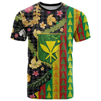 Hawaiian Tropical Plants Lei T Shirt Kanaka Maoli Tribal with Palaka Motifs LT03 Multicolor - Polynesian Pride