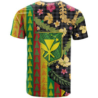 Hawaiian Tropical Plants Lei T Shirt Kanaka Maoli Tribal with Palaka Motifs LT03 - Polynesian Pride