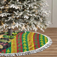 Hawaiian Tropical Plants Lei Tree Skirt Kanaka Maoli Tribal with Palaka Motifs LT03 - Polynesian Pride