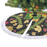 Hawaiian Tropical Plants Lei Tree Skirt Kanaka Maoli Tribal with Palaka Motifs LT03 - Polynesian Pride
