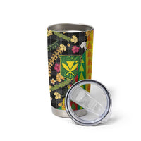 Hawaiian Tropical Plants Lei Tumbler Cup Kanaka Maoli Tribal with Palaka Motifs LT03 - Polynesian Pride