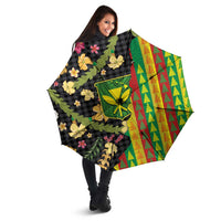 Hawaiian Tropical Plants Lei Umbrella Kanaka Maoli Tribal with Palaka Motifs LT03 - Polynesian Pride