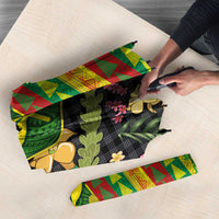 Hawaiian Tropical Plants Lei Umbrella Kanaka Maoli Tribal with Palaka Motifs LT03 - Polynesian Pride