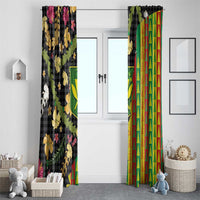 Hawaiian Tropical Plants Lei Window Curtain Kanaka Maoli Tribal with Palaka Motifs LT03 - Polynesian Pride