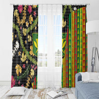Hawaiian Tropical Plants Lei Window Curtain Kanaka Maoli Tribal with Palaka Motifs LT03 - Polynesian Pride
