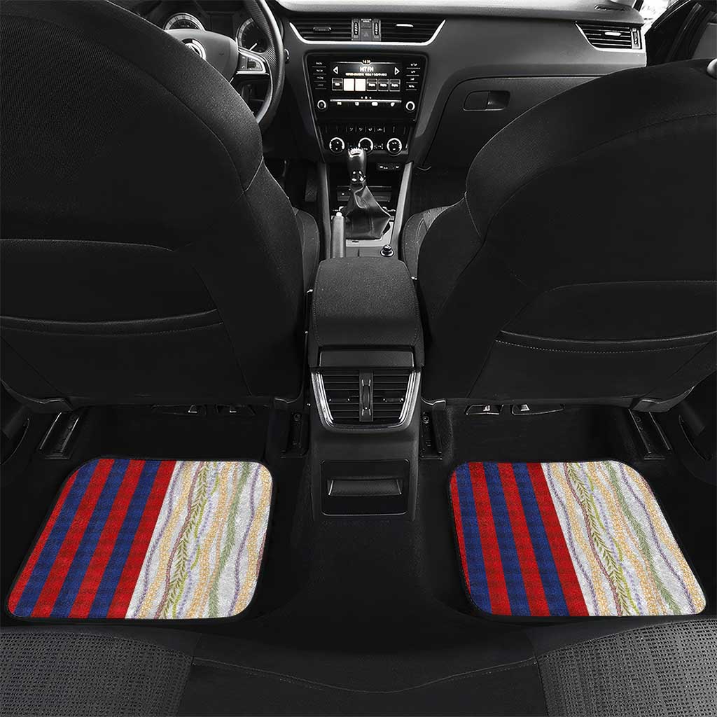 Hawaiian Tropical Plants Lei Car Mats National Flag Style - Polynesian Pride