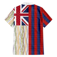Hawaiian Tropical Plants Lei Family Matching Short Sleeve Bodycon Dress and Hawaiian Shirt National Flag Style LT03 - Polynesian Pride
