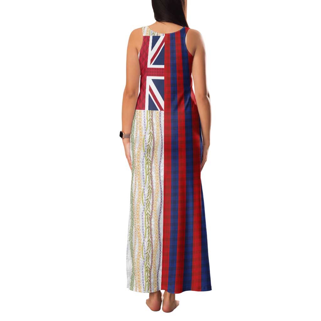 Hawaiian Tropical Plants Lei Family Matching Tank Maxi Dress and Hawaiian Shirt National Flag Style LT03 - Polynesian Pride