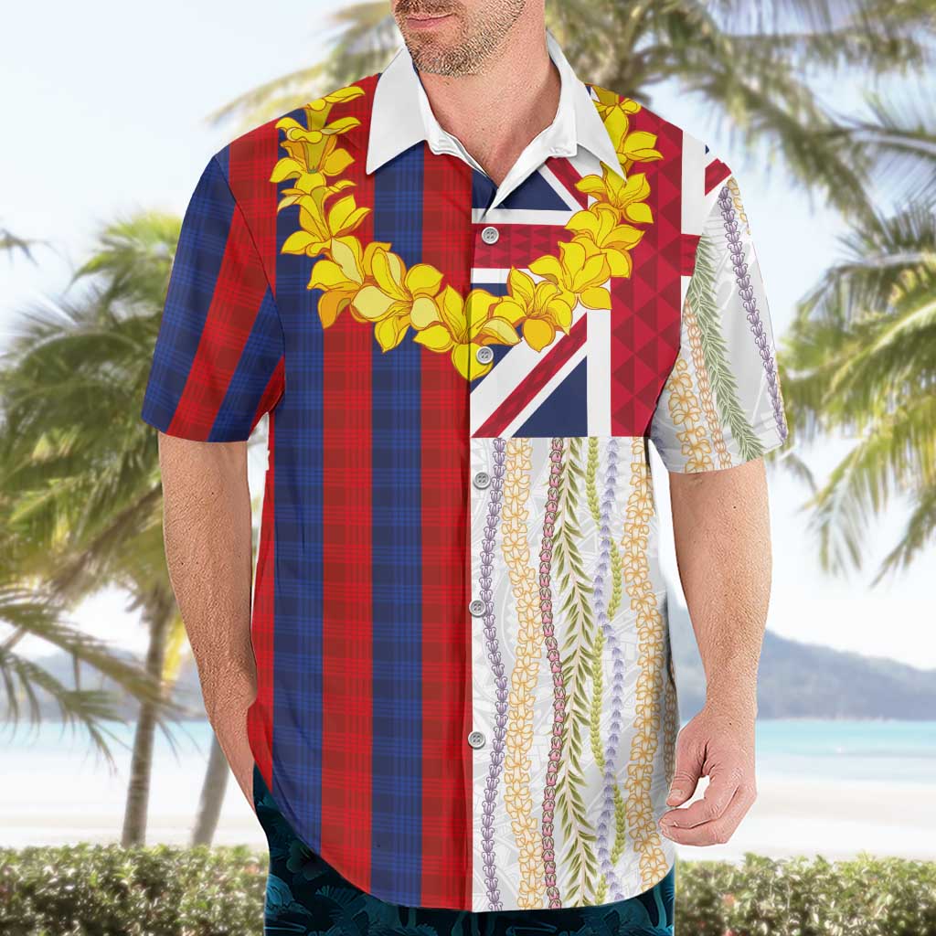 Hawaiian Tropical Plants Lei Hawaiian Shirt National Flag Style - Polynesian Pride
