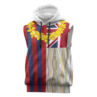 Hawaiian Tropical Plants Lei Sleeveless Hoodie National Flag Style LT03 Multicolor - Polynesian Pride