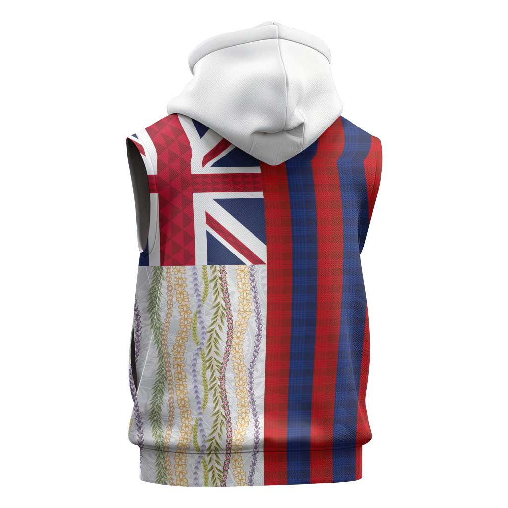 Hawaiian Tropical Plants Lei Sleeveless Hoodie National Flag Style LT03 - Polynesian Pride