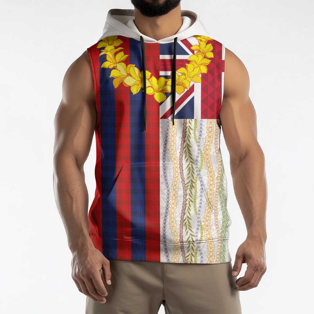 Hawaiian Tropical Plants Lei Sleeveless Hoodie National Flag Style LT03 - Polynesian Pride