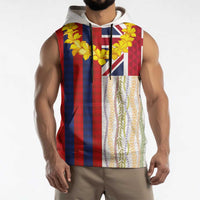 Hawaiian Tropical Plants Lei Sleeveless Hoodie National Flag Style LT03 - Polynesian Pride