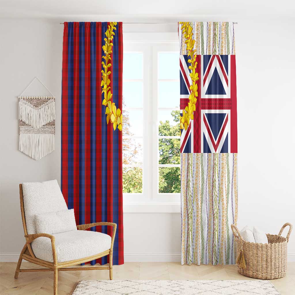 Hawaiian Tropical Plants Lei Window Curtain National Flag Style - Polynesian Pride