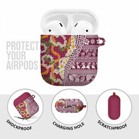 Hawaiian Plumeria Lei AirPods Case Kakau Motifs and Palaka Half Style Pink Color LT03 - Polynesian Pride