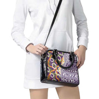 Hawaiian Plumeria Lei Shoulder Handbag Kakau Motifs and Palaka Half Style Purple Color LT03 - Polynesian Pride