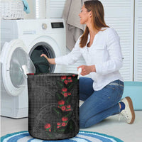 Hawaiian Kakau Art Laundry Basket Taro Leaves with Ohia Lehua and Pakala Pattern - Polynesian Pride