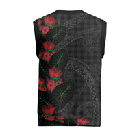 Hawaiian Kakau Art Christmas Knitted V-Neck Vest Taro Leaves with Ohia Lehua and Pakala Pattern LT03 - Polynesian Pride