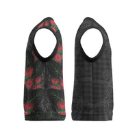 Hawaiian Kakau Art Christmas Knitted V-Neck Vest Taro Leaves with Ohia Lehua and Pakala Pattern LT03 - Polynesian Pride