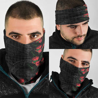 Hawaiian Kakau Art Neck Gaiter Taro Leaves with Ohia Lehua and Pakala Pattern LT03 - Polynesian Pride