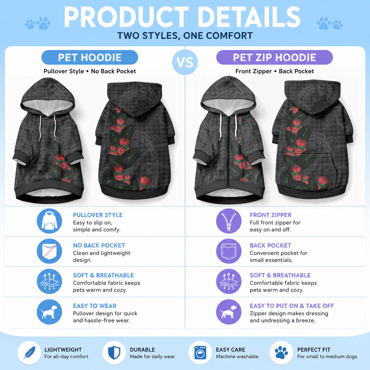 Hawaiian Kakau Art Pet Hoodie