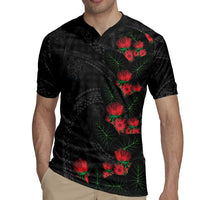Hawaiian Kakau Art Rugby Jersey Taro Leaves with Ohia Lehua and Pakala Pattern LT03 - Polynesian Pride